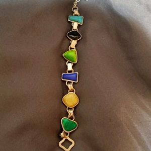 Retro Silver bracelet with multicolored stones
